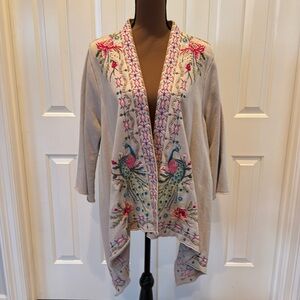 Johnny Was woman’s cardigan. Size L